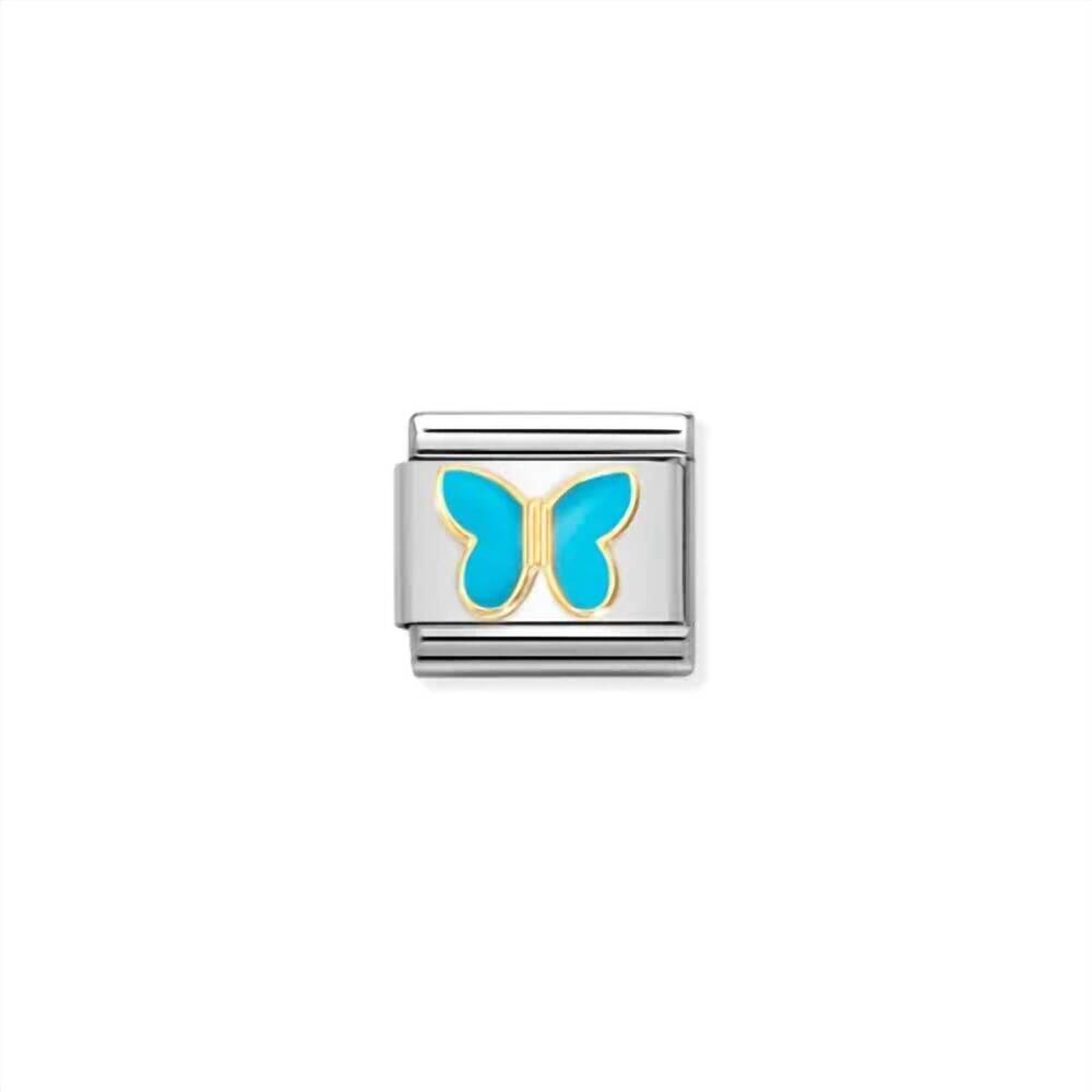 NEW NOMINATION women's animals links bracelet in blue butterfly